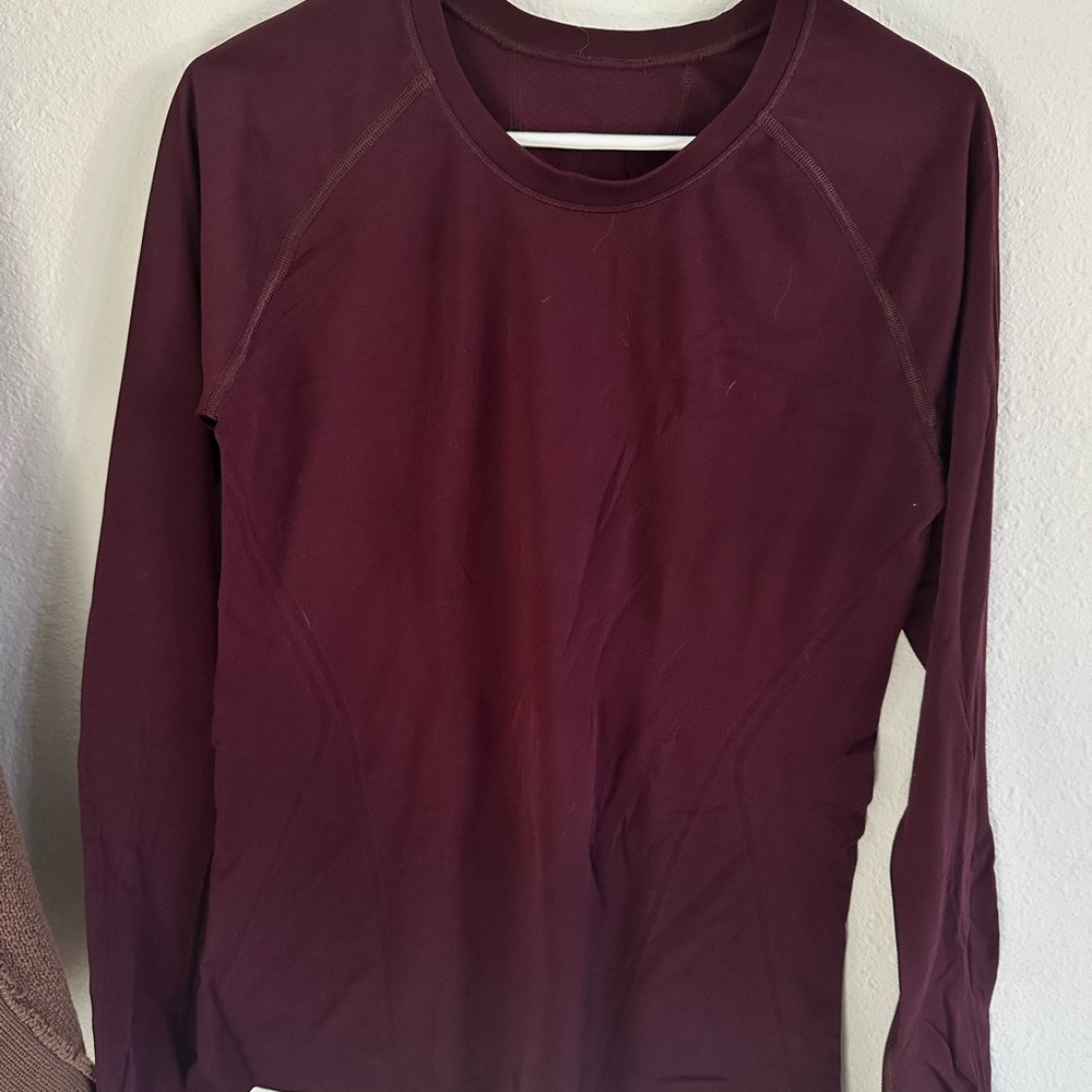Women's Burgundy Long Sleeve Top